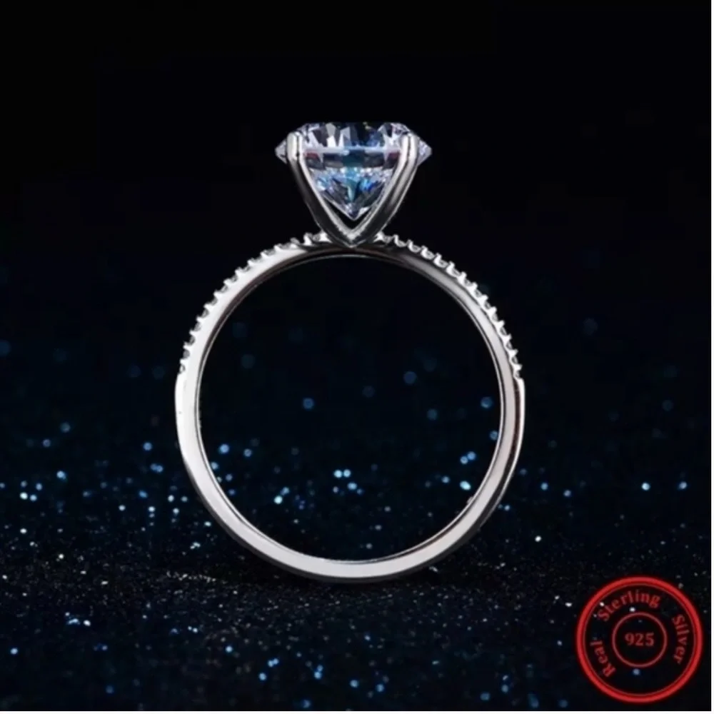 3Ct Zircon Sterling Silver Ring! VIDEO AVAILABLE!